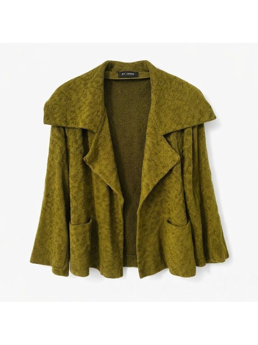 St. John Olive Scroll Tapestry Wool Blend Jacket - Picture 1 of 12